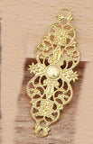 50pcs 60x25mm Gold/Silver Plated Metal Brass Filigree Slice Charms DIY Jewelry