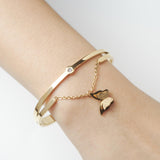 Crystal Butterfly Chain Bangles Bracelets Stainless Steel Cuff Bracelet