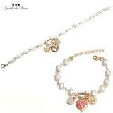 Wedding Chain Bracelet Adjustable Pearl Rhinestone Flower