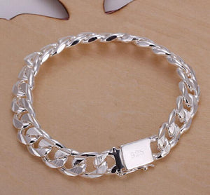 925 Sterling Silver Bracelet with 10MM Square Gem