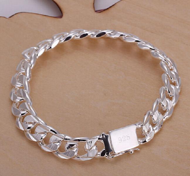 925 Sterling Silver Bracelet with 10MM Square Gem