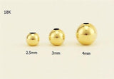 18K Yellow Gold Beads Pendant for Women 3mm & 4mm