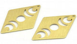Textured Brass Rhombus Blanks Charm for Jewelry Making