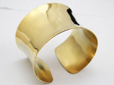 Golden Stainless Steel Wide Cuff Bangle Bracelet for Women