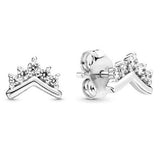 925 Silver Autumn Rose Wishbone Studs Earring Wedding Jewelry