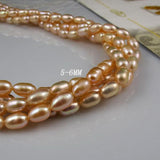 Pink Real 5-6mm Rice Freshwater Pearl Loose Beads