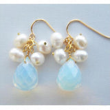 Milky Drip Opal Pearl 14k Dangle Earring Wedding Gift