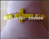 Yellow Cross Beads Bracelets, Stretch Beaded Jewelry 15PCS/LOT