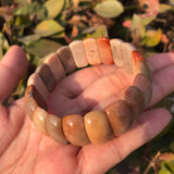 Natural Coral Jade Chrysanthemum Stone Bracelet Bangle Crystal Healing