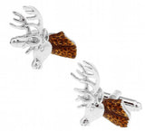 Christmas Deer Head Copper Cufflinks French Cuff Links