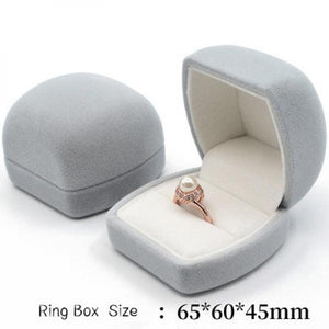 Grey Velvet Potbelly Bread Oval Ring Box Pendant Box for Business