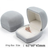 Grey Velvet Potbelly Bread Oval Ring Box Pendant Box for Business