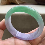 Zheru Jewelry Natural Myanmar Jade 54-64mm Purple Two-Color Bracelet