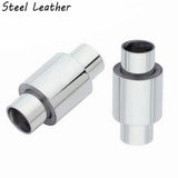 10pcs 316L Stainless Steel Magnetic Clasps Hooks Round Leather Cord Bracelet End