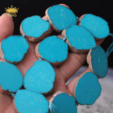 Natural Turquoises Stone Slice Spacer Loose Beads For DIY Pendant Necklace