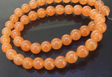 Orange Jade Gemstone Loose Beads 8mm Full Strand LC3-0167