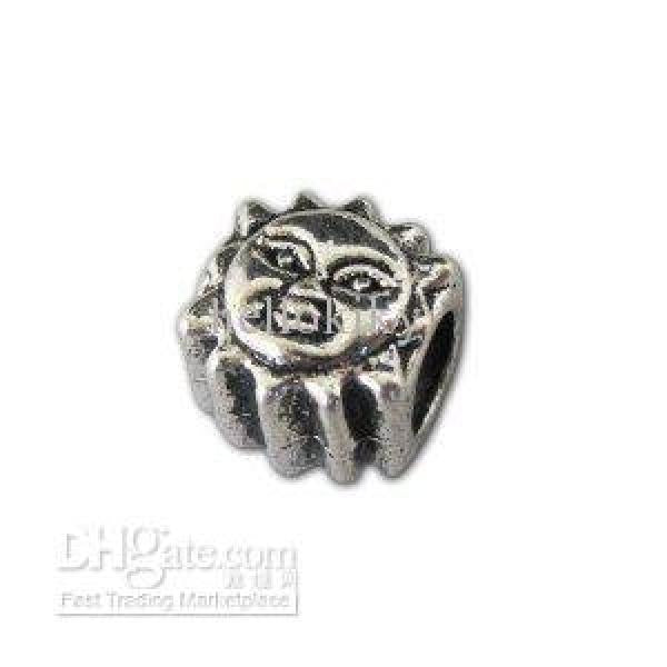 200pcs Antiqued Silver Sun Charm for Jewelry Making