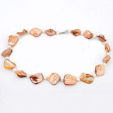 AA Pearl Necklace, Irregular Orange Shell 6-7mm Freshwater Pearl Choker