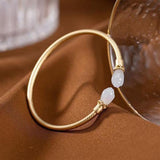 S925 Sterling Silver Magnolia Open-End Bangle Bracelet