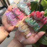 Quartz Point Wire Wrap Hair Combs, Crystal Tiara Jewelry