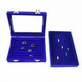 Velvet Earring Storage Case Ring Organizer Display Box