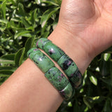 Natural Ruby Zoisite Bracelet Bangle Crystal Healing Stone