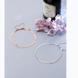 925 Sterling Silver Sweet Rose Double Chain Bracelet Jewelry Gift