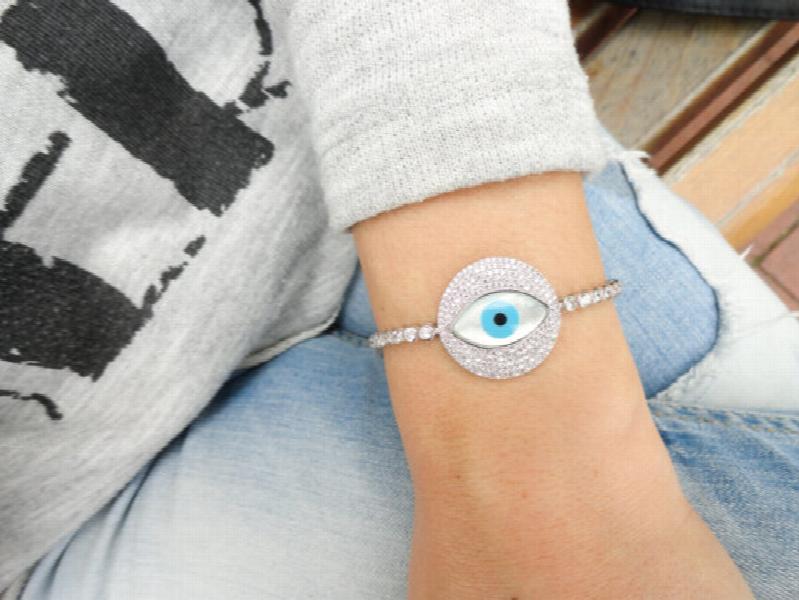 Rose Rhodium Big Round CZ Tennis Chain Bracelet for Girl