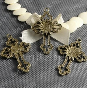 40pcs Antique Bronze Cross Charms Pendants for DIY Jewelry Making