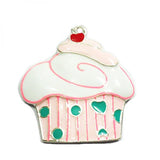 10pcs Silvery Cupcake Enamel Pendants For Jewelry Making