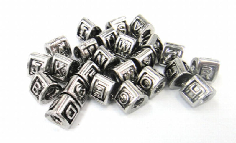 Alloy English Letter European Beads 50pcs Mixed - DIY Bracelet Necklace Charms