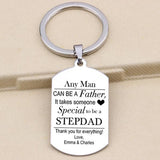 Stepfather Keychain Engraved Thank You For Everything Family Men's Gift