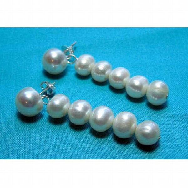 Freshwater Pearl Dangle Earrings S925 Sterling Silver Stud Jewelry