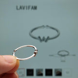Sterling Silver Middle Finger Ring Open Adjustable Thin Letter W Women