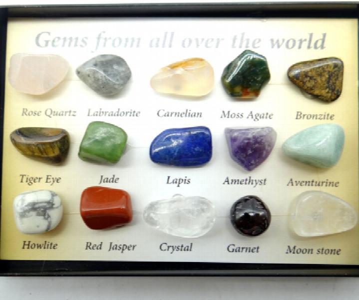 Aventurine Quartz Tiger Eye Lapis Sample Box 15pcs DIY Jewelry Making