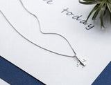 925 Silver Aircraft Airplane Necklace Pendant GTLX1511