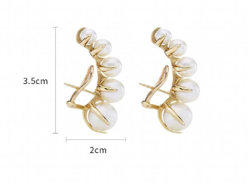 KAITIN Pearl Earrings French Vintage Style Personality Daily Earrings Female