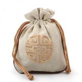 Ethnic Embroidery Drawstring Pouches for Jewelry Gift Bags 4pcs