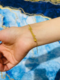 Personalized Stainless Steel Name Bracelet with Gold Heart - Handwriting Style