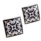 Flower Epoxy Cufflink in 2 Colors Enamel