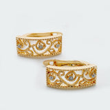 Vintage Natural Zircon Dangle Earrings 18K Rose Gold Filled Square Women Jewelry