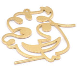 12pc Raw Brass Face Charms With 1 Loop, Nickel and Lead Free