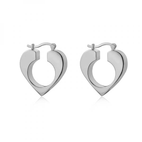 Europe America Famous Silver Hollow Heart Stainless Steel Earrings Women Jewelry