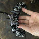 Raw Crystal Crown Wicca Dragonfly Skull Crystal Headband Jewelry