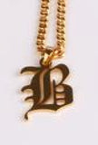 Old English Style Initial Letter Necklace Vintage Font Personalized