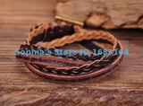 Brown Leather Bracelet with Inspiring Phrases for Men