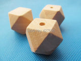 20pcs 30mm Large Unfinished Wooden Spacer Beads, Geometric Figure DIY Accessory