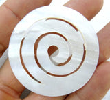 Natural Quartz Crystal Abalone Shell Round Charms Pendant for DIY Jewelry Making