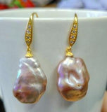 Purple Baroque Pearl Earrings - Noble Jewelry
