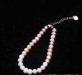 Freshwater Pearl Bracelet Strong Light Nearly Round Beads Adjustable